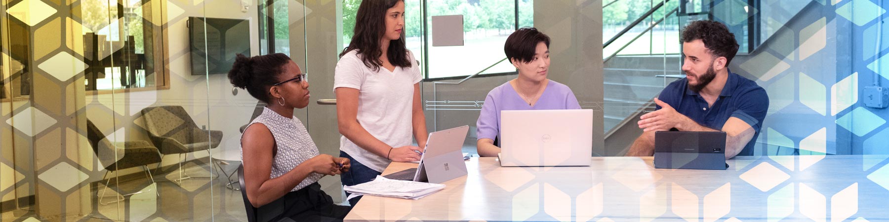 Students meeting in the Georgia Tech library